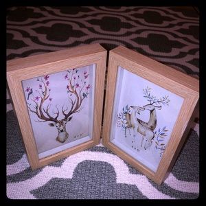 NWT double wooden picture frame 4”x6” folding